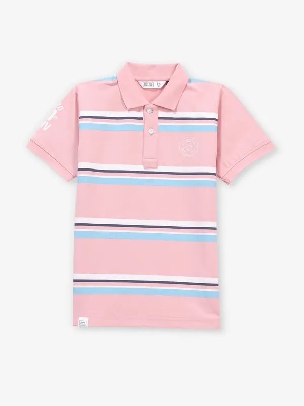 RUFF striped pink cotton t-shirt for boys