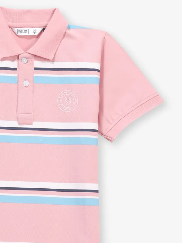 RUFF striped pink cotton t-shirt for boys