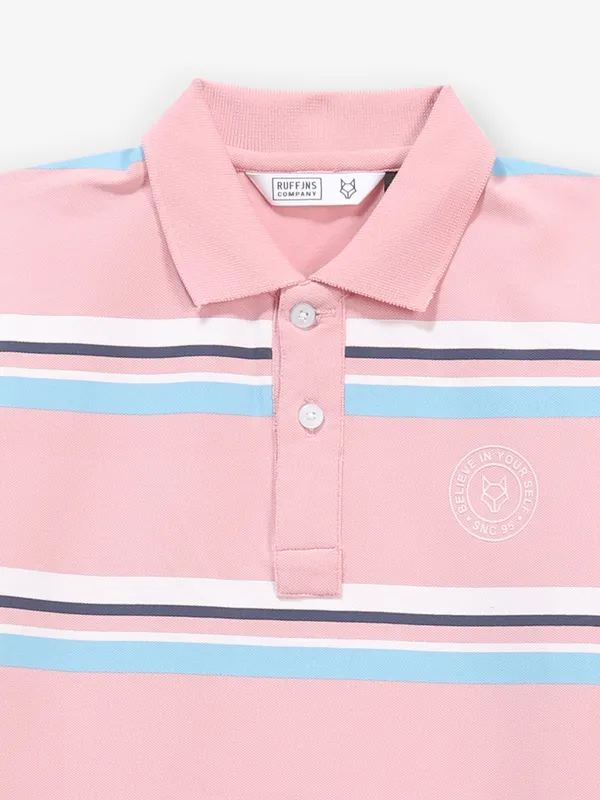 RUFF striped pink cotton t-shirt for boys