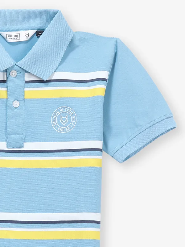 RUFF striped sky blue cotton t-shirt