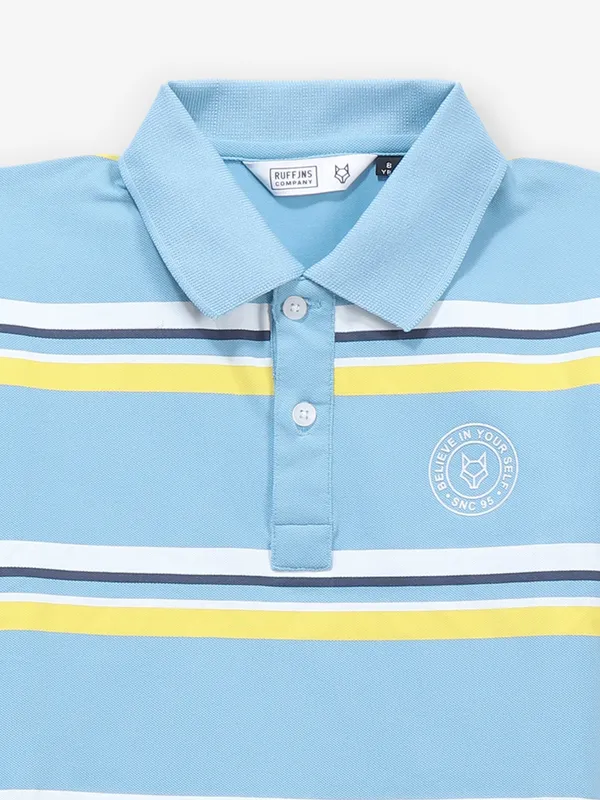 RUFF striped sky blue cotton t-shirt