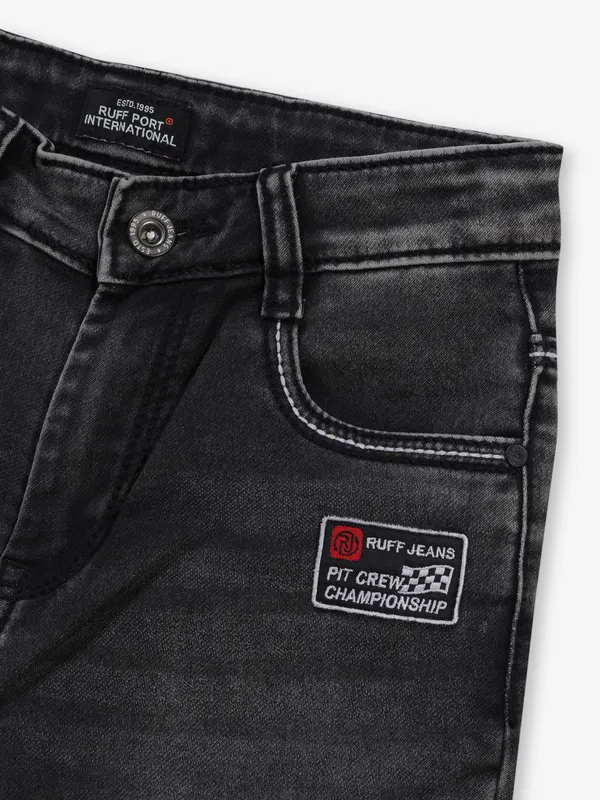 RUFF washed grey slim fit denim for boy