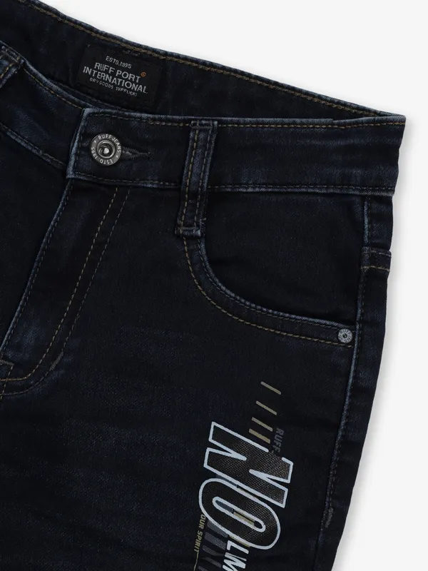 RUFF washed navy slim fit denim for little boy