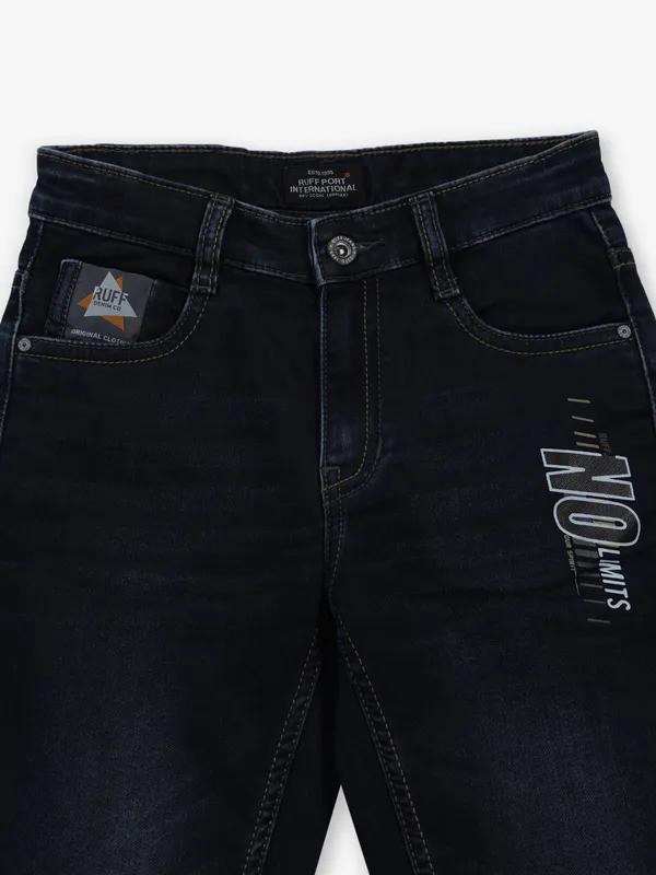 RUFF washed navy slim fit denim for little boy