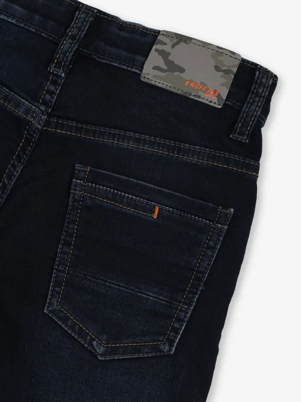 RUFF washed navy slim fit denim for little boy