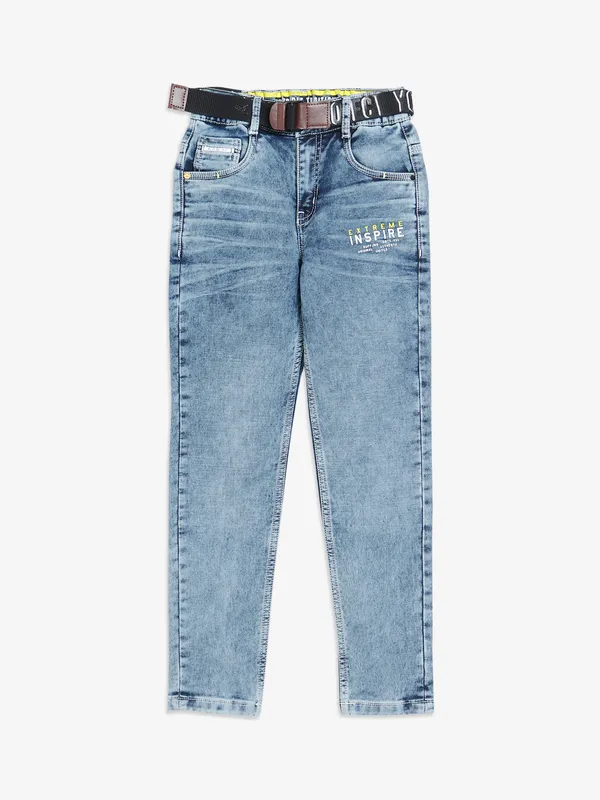 Ruff washed sky blue jeans