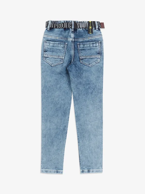 Ruff washed sky blue jeans