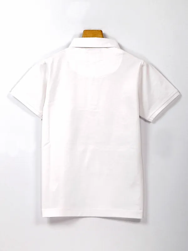 Ruff white cotton collar neck t shirt