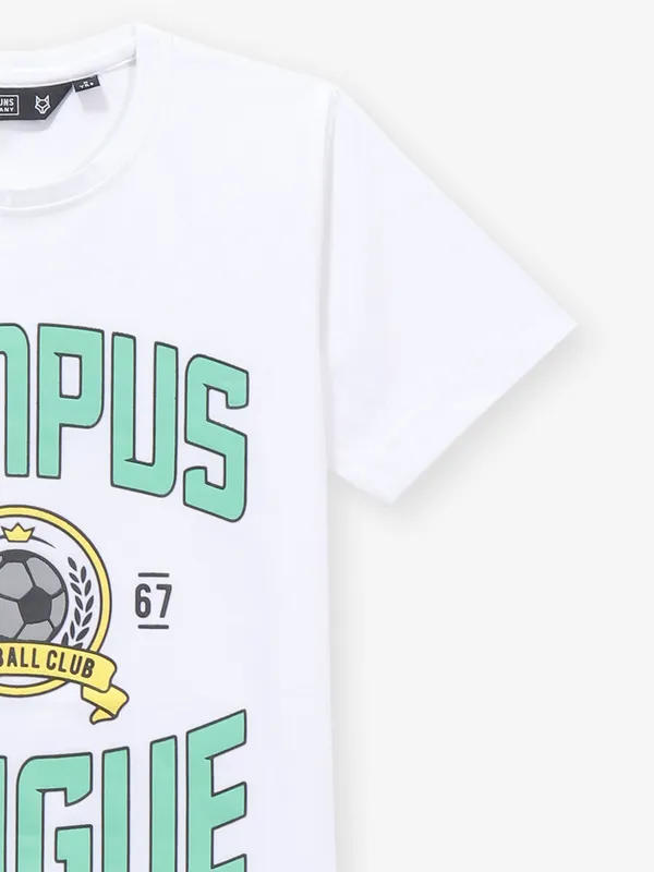 RUFF white cotton printed t-shirt for boys