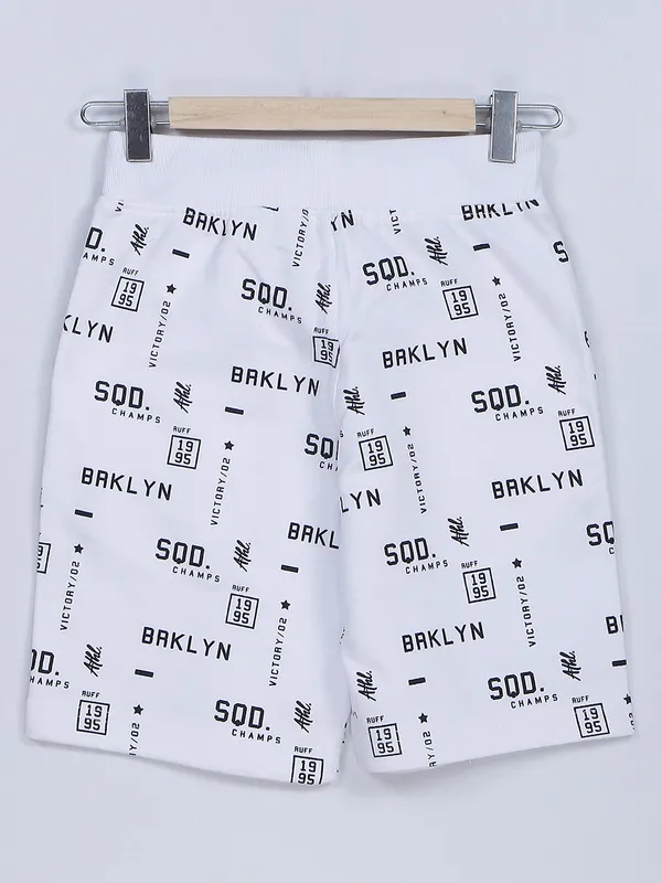 Ruff white cotton shorts