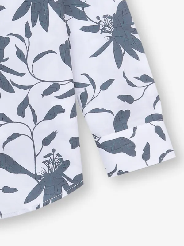RUFF white printed cotton shirt for boys