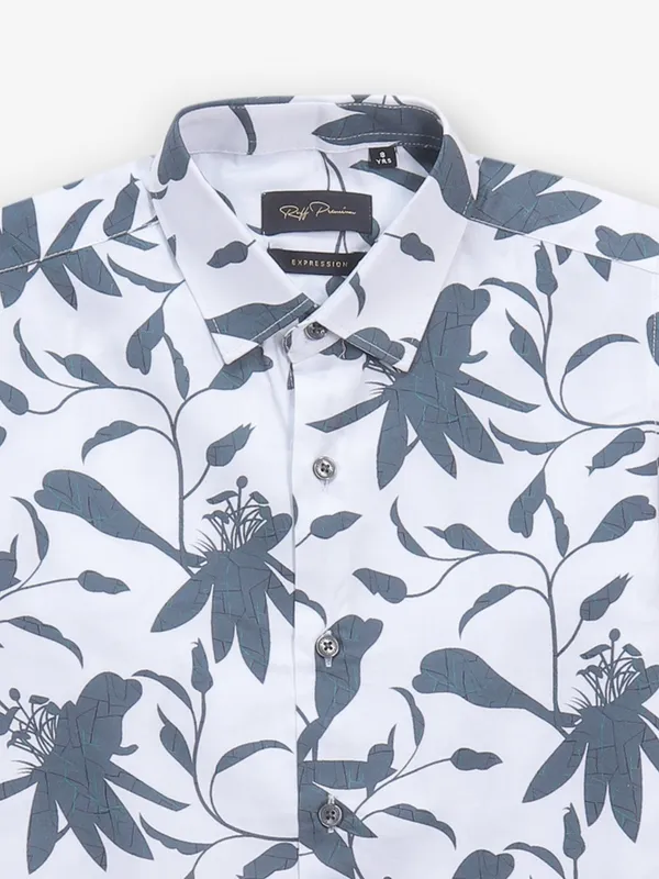 RUFF white printed cotton shirt for boys