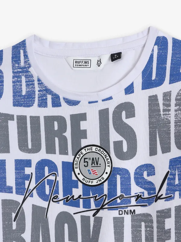 RUFF white printed t-shirt in cotton
