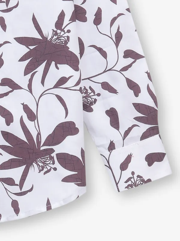 RUFF wine printed cotton shirt