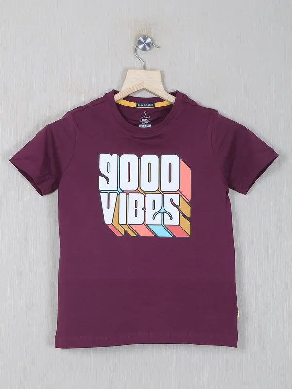 Indian Terrain purple hue cotton t-shirt for boys