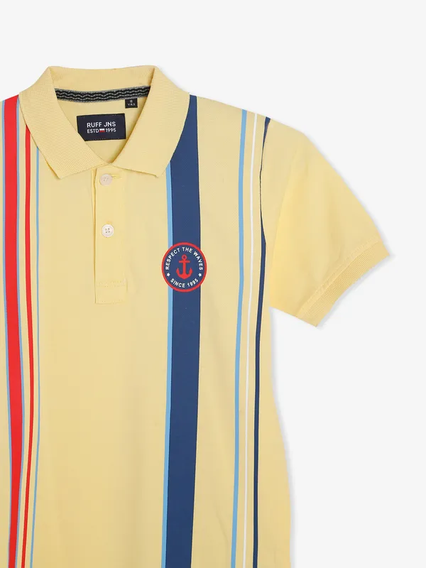 Ruff yellow stripe polo t shirt