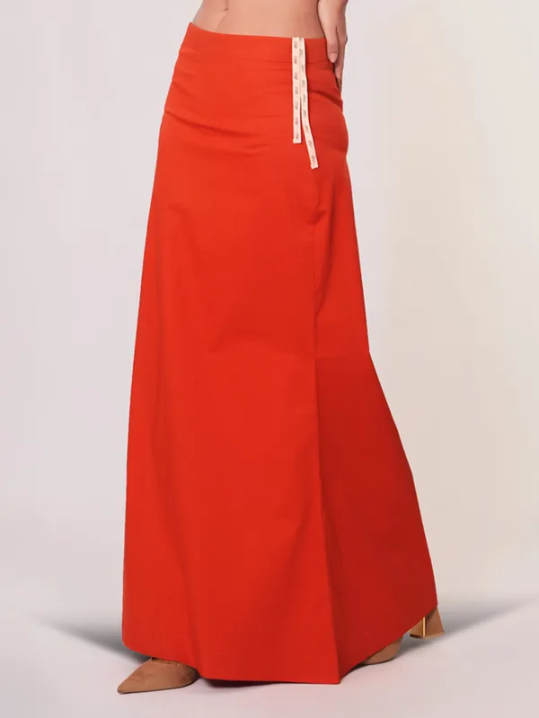 Rust orange lycra cotton saree shapewear