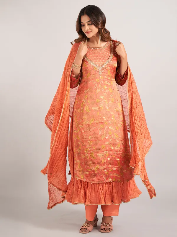 Rust pink dhoop chav soft silk wedding wear salwar suit