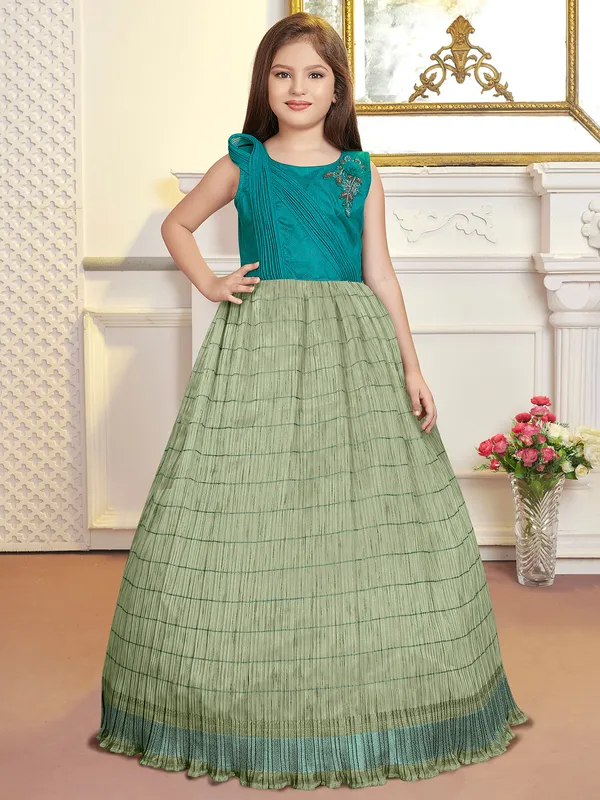 Sage green organza gown