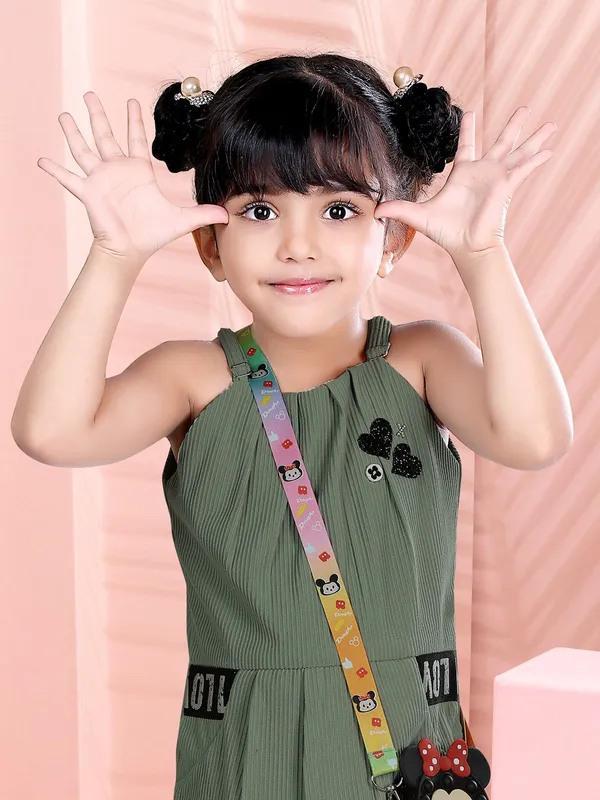 Sage green party wear dress