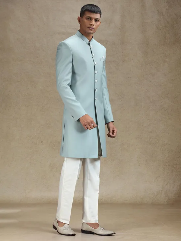Sage green serene simple indo western