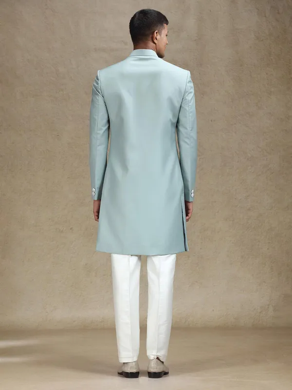 Sage green serene simple indo western