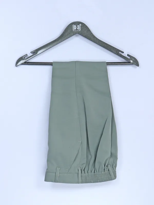 Sage green solid terry rayon coat suit