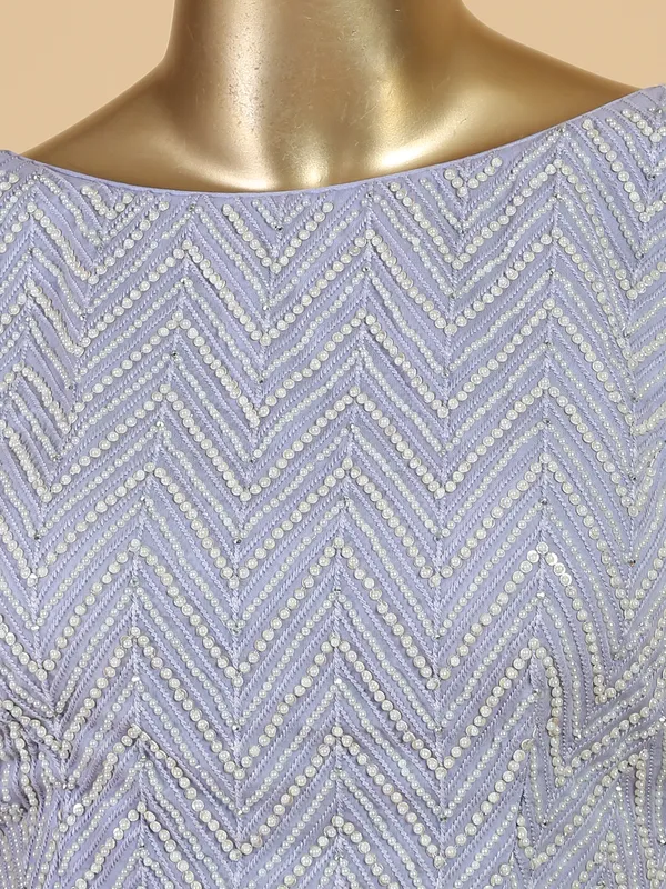 Satin ready to wear lavender saree