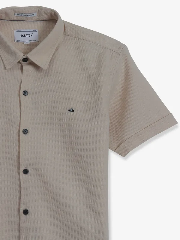 SCRATCH beige cotton shirt