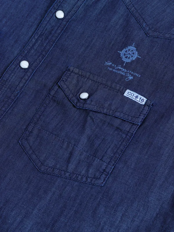 Scratch navy denim shirt