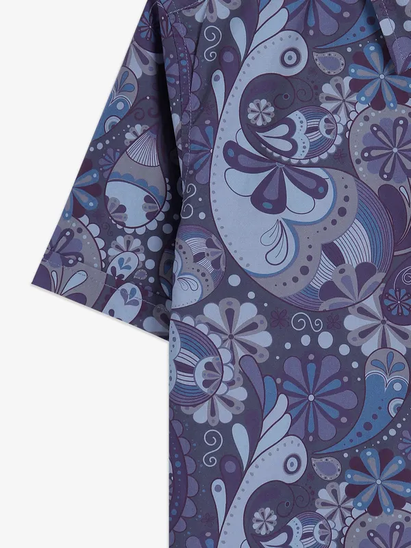 Scratch purple and grey printed shirt