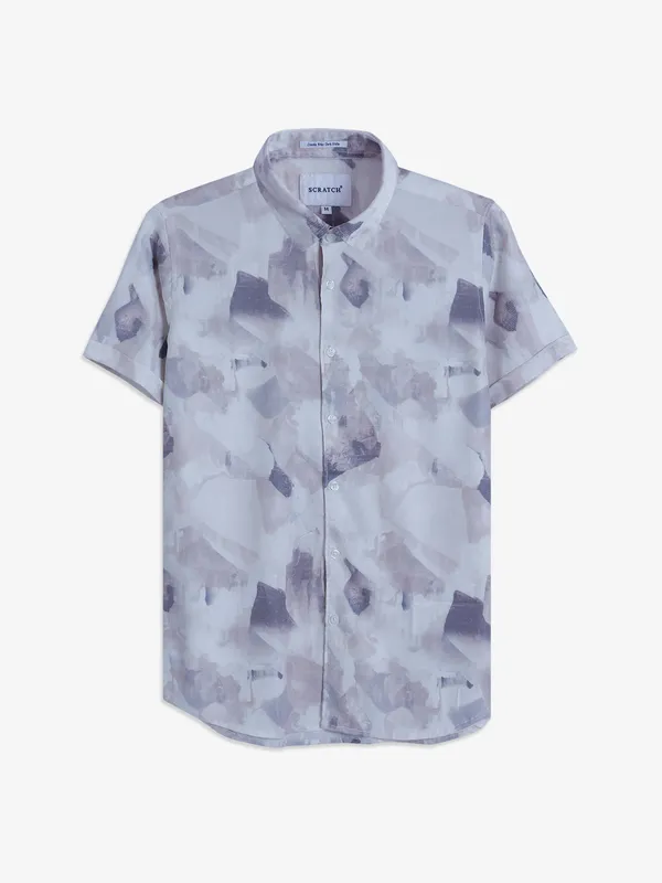 Scratch purple printed cotton shirt