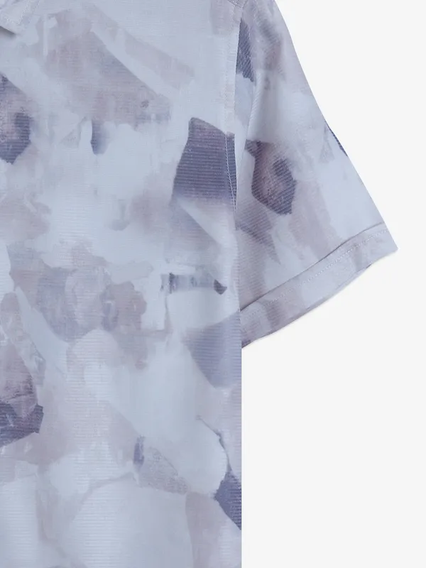 Scratch purple printed cotton shirt