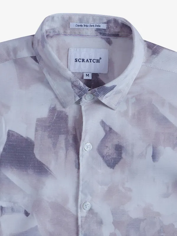 Scratch purple printed cotton shirt