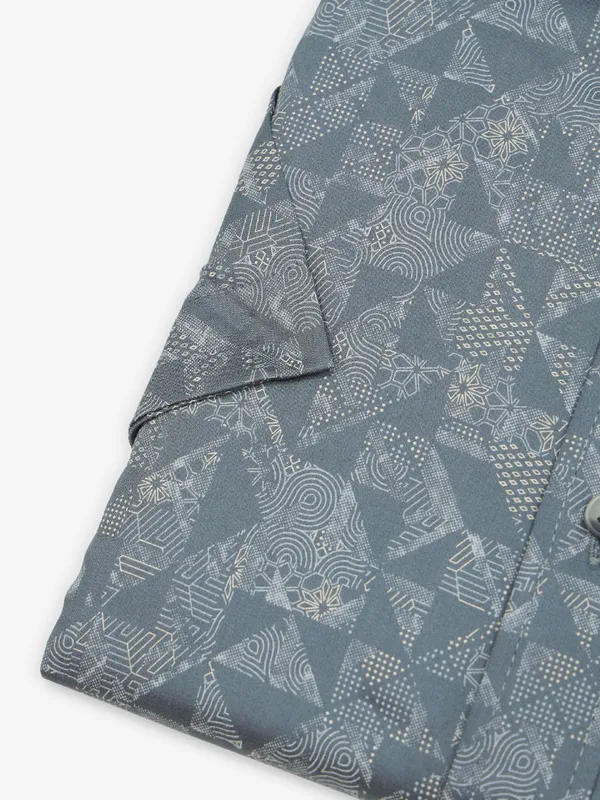 SDW dark grey printed cotton shirt
