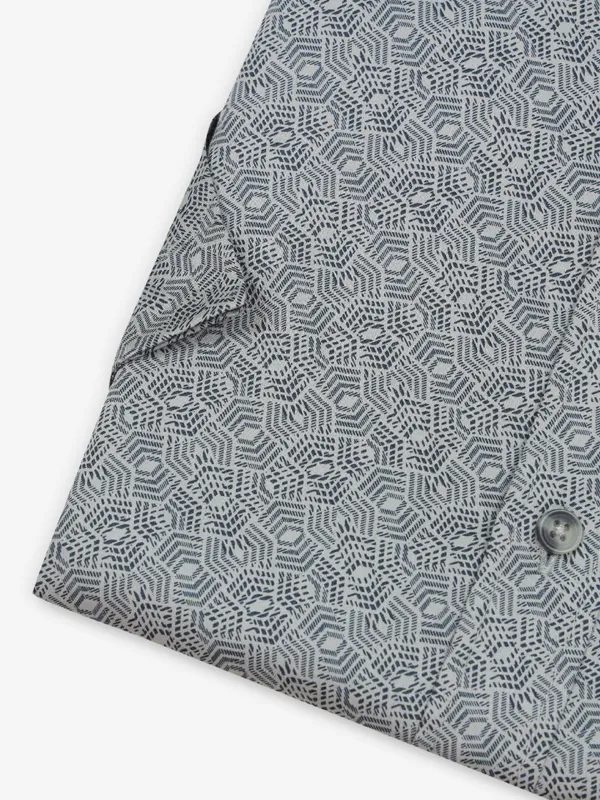 SDW grey printed cotton shirt