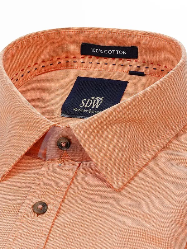 SDW mens solid peach color shirt