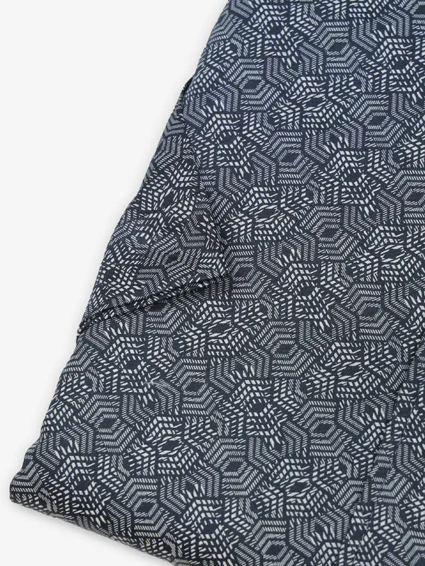 SDW navy printed cotton shirt
