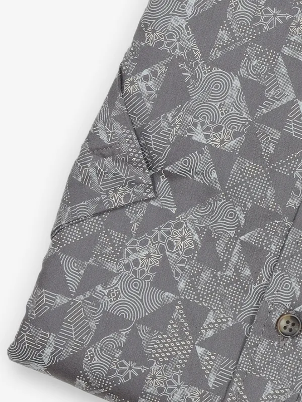 SDW  printed cotton shirt in grey