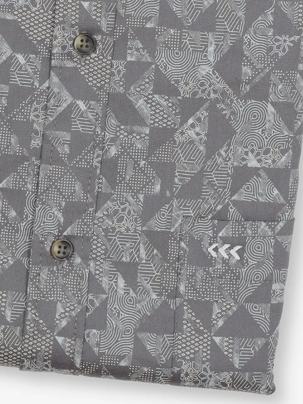 SDW  printed cotton shirt in grey