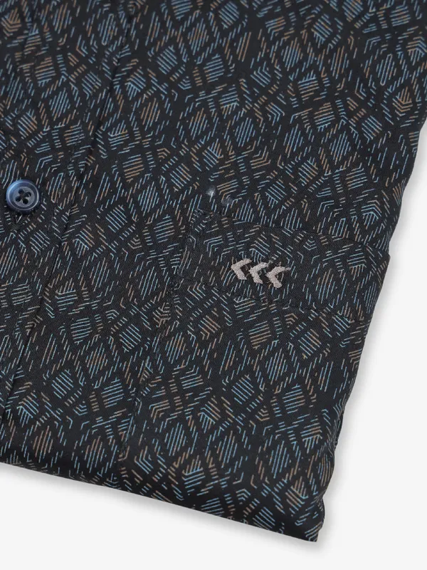 SDW printed navy cotton shirt