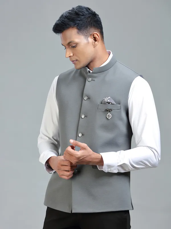 Sharp sophisticated stylish grey waistcoat for men