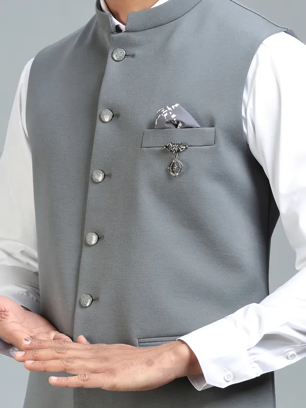 Sharp sophisticated stylish grey waistcoat for men