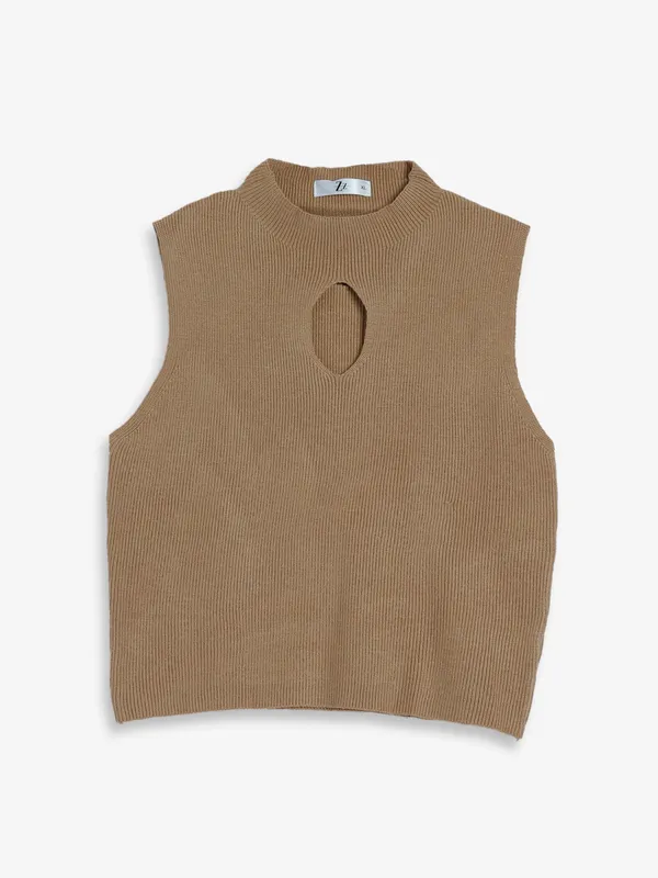 Sheczzar knitted khaki crop top