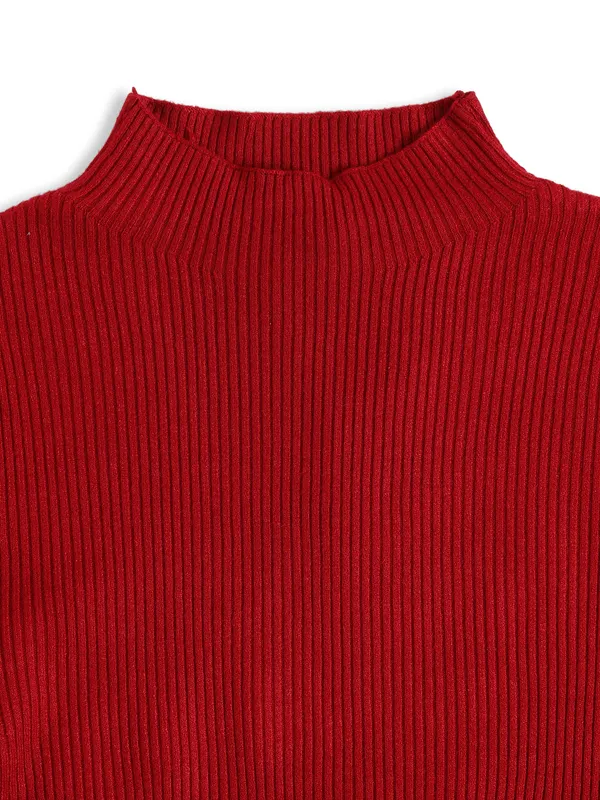 Sheczzar knitted maroon plain top
