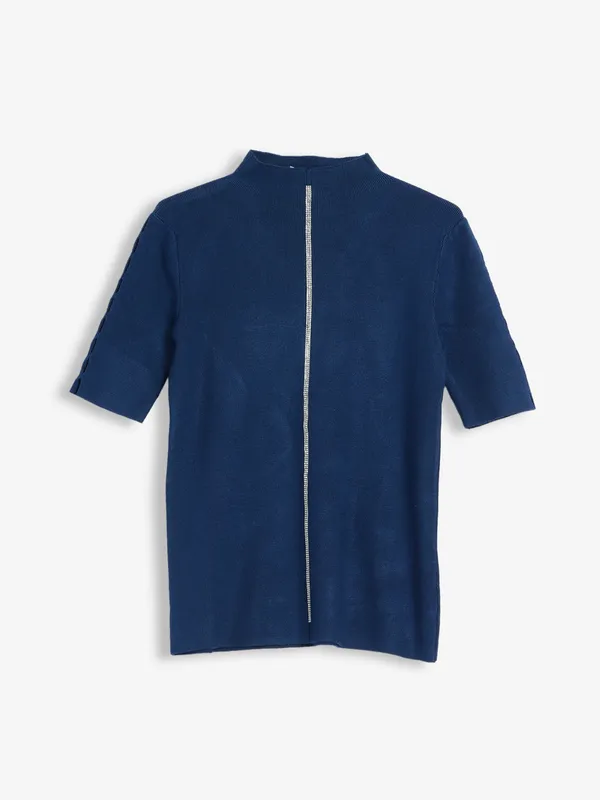 Sheczzar knitted navy top