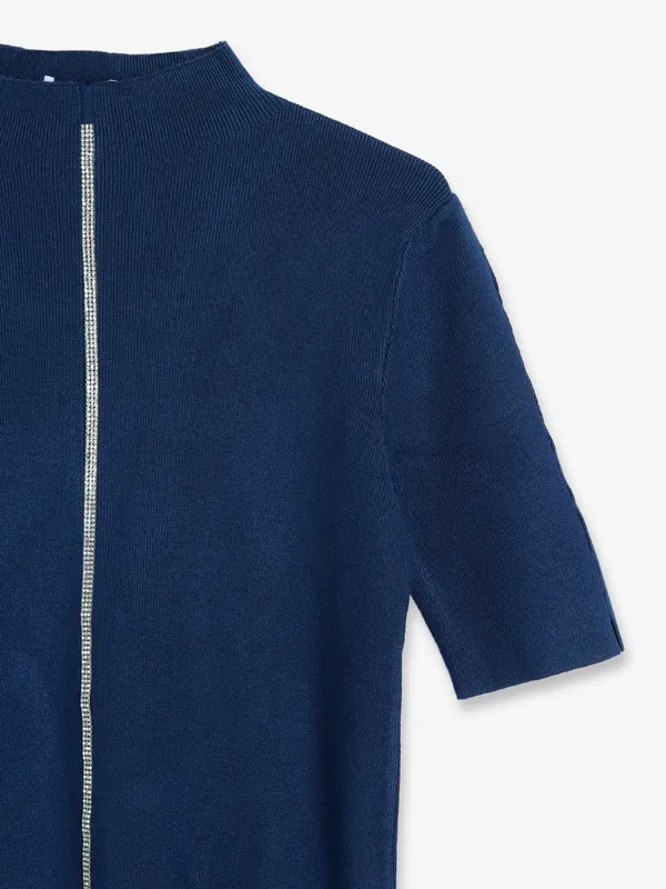 Sheczzar knitted navy top