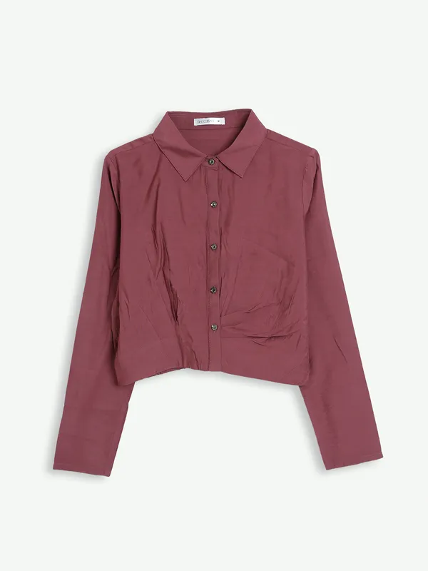 Brown cotton crop top