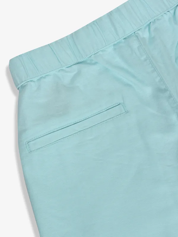 SHIELD mint blue solid shorts