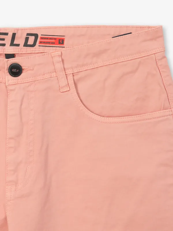 SHIELD peach cotton shorts for men